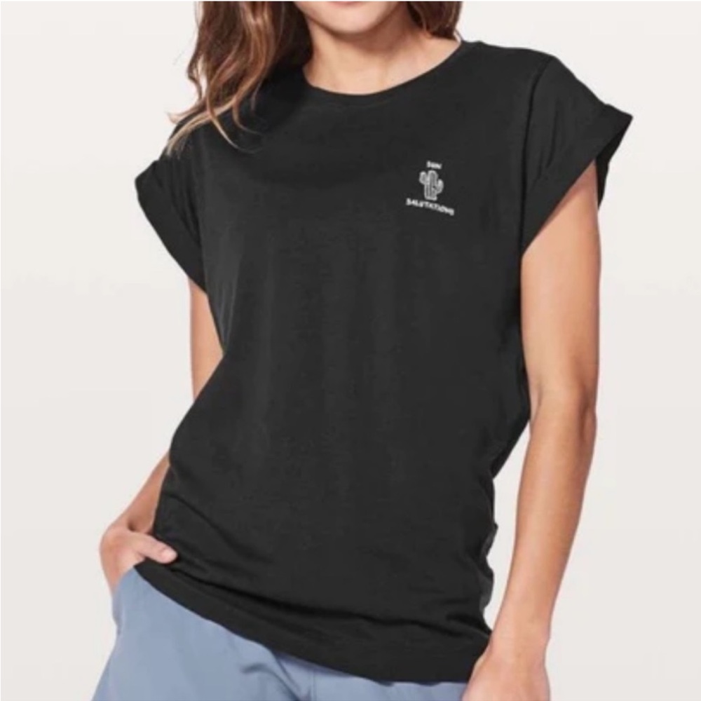 Lululemon Love Crew Black Sun Salutation Tee